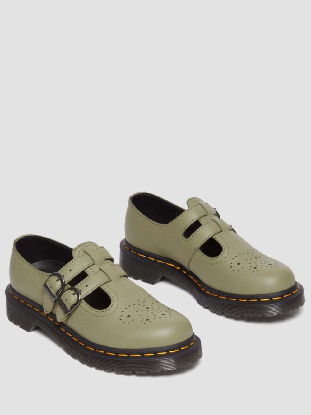 Dr. Martens Women's Olive 8065 Virginia Leather Mary Jane Shoes - US 8/UK 39 - Picture 7 of 14